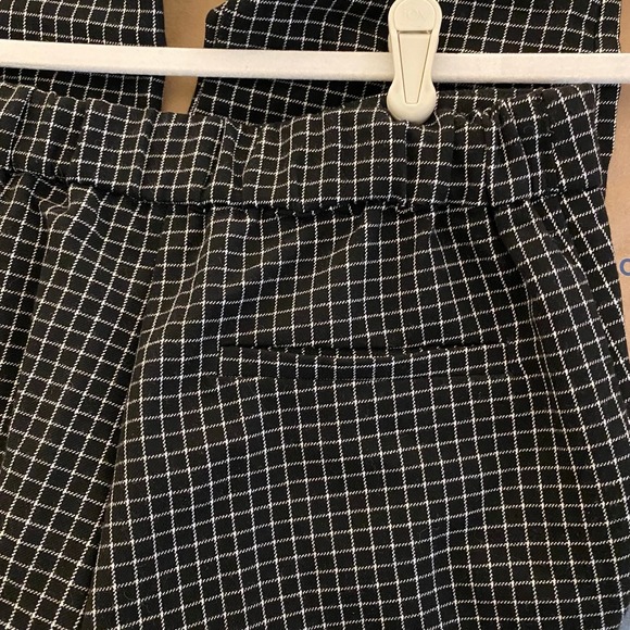 Rachel Zoe Black White Grid Pattern Pull On Ankle Pants Trousers XS - Picture 5 of 9